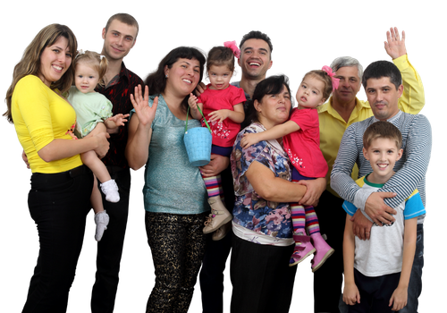Diverse family of multiple generations together